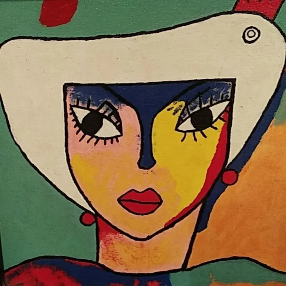 Chicken  hat  acrylic  paint
